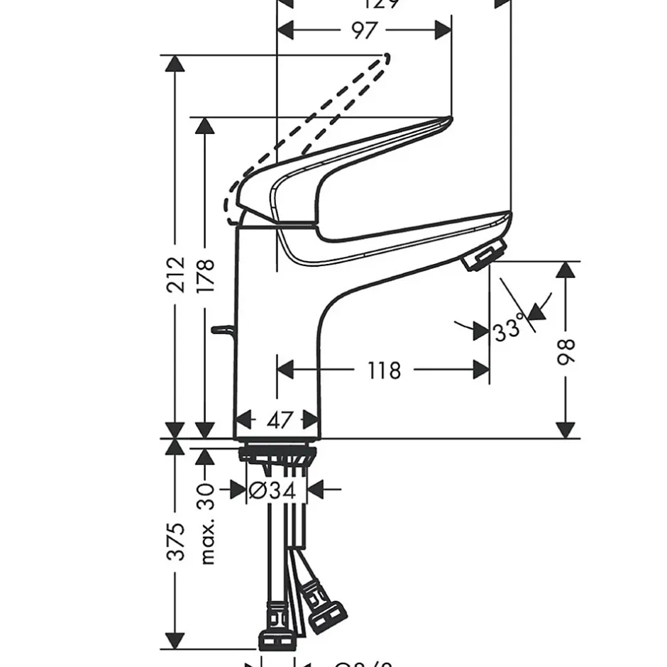 Hansgrohe Mitigeur de lavabo chromé Novus 100