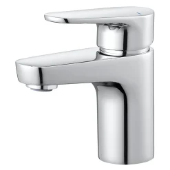 GoodHome Mitigeur de lavabo chromé taille S avec bonde clic-clac, Cavally