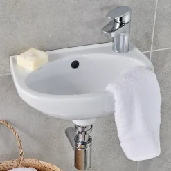 GoodHome Mitigeur de lavabo chromé taille S avec bonde clic-clac, Cavally