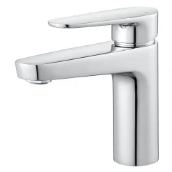 GoodHome Mitigeur de lavabo chromé taille M avec bonde clic-clac, Cavally* Robinet Lavabo Et Vasque