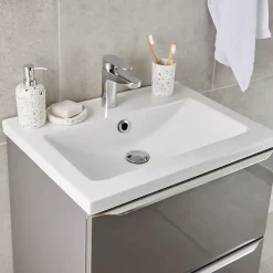 GoodHome Mitigeur de lavabo chromé taille M avec bonde clic-clac, Cavally* Robinet Lavabo Et Vasque