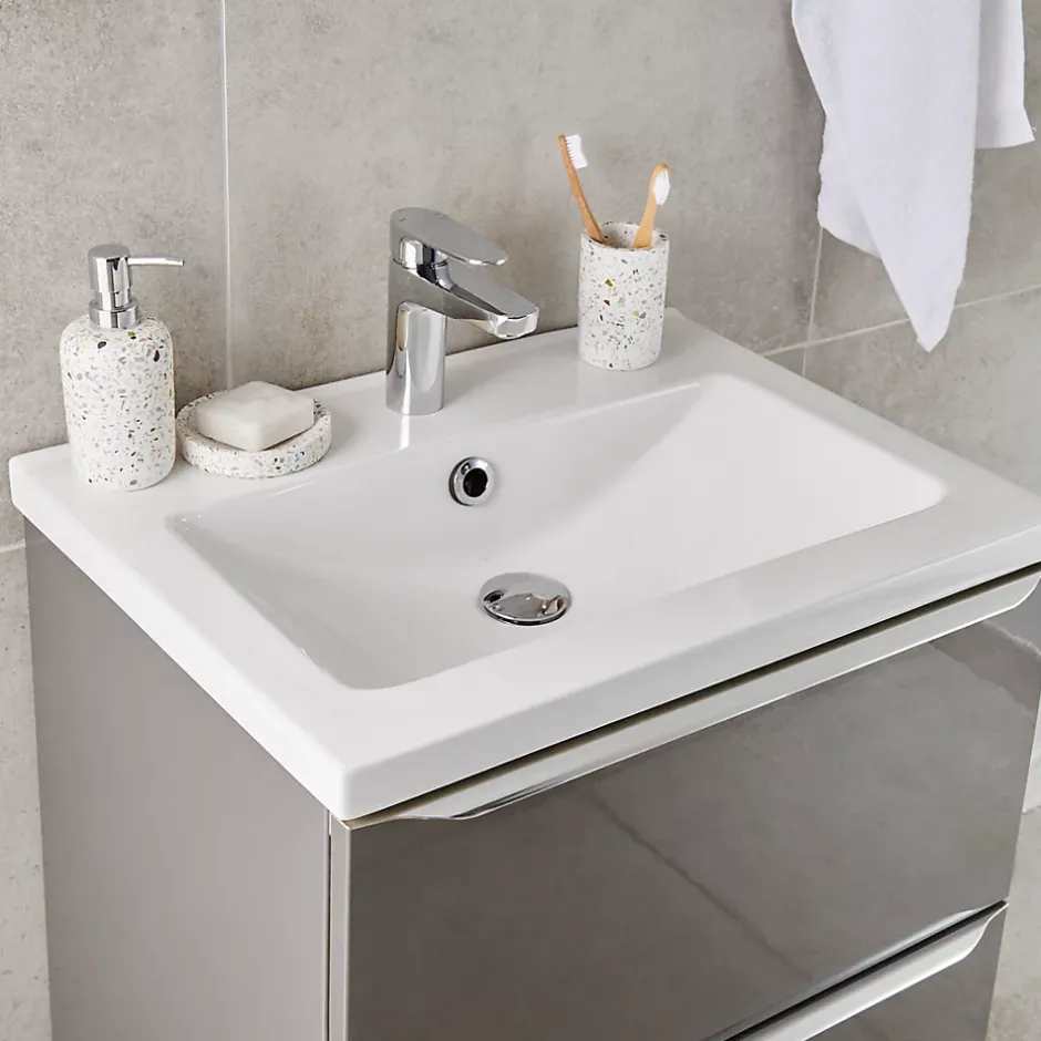 GoodHome Mitigeur de lavabo chromé taille M avec bonde clic-clac, Cavally* Robinet Lavabo Et Vasque