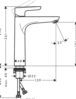 Hansgrohe Mitigeur de lavabo chromé Waterforms XL* Robinet Lavabo Et Vasque