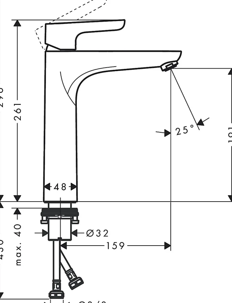 Hansgrohe Mitigeur de lavabo chromé Waterforms XL* Robinet Lavabo Et Vasque