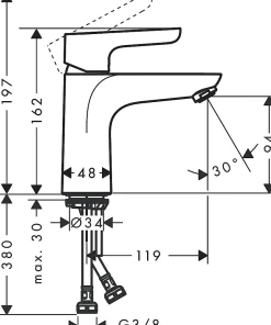 Hansgrohe Mitigeur de lavabo chromé Waterforms L CoolStart* Robinet Lavabo Et Vasque