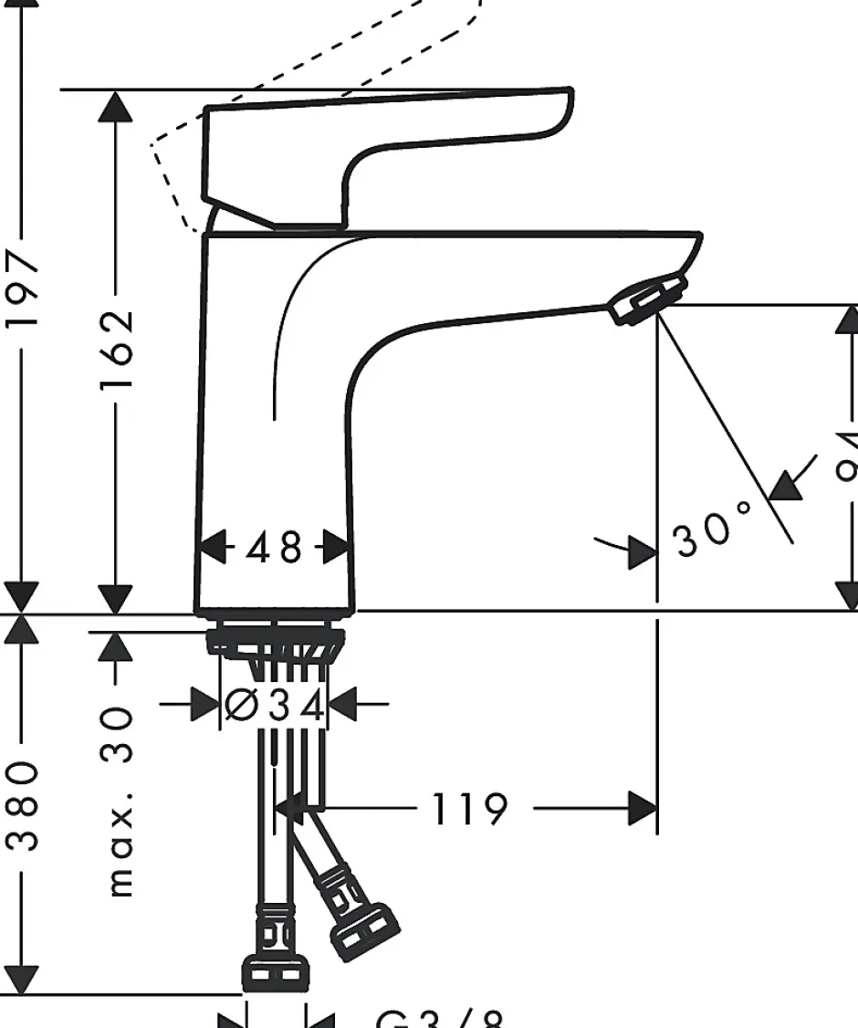 Hansgrohe Mitigeur de lavabo chromé Waterforms L CoolStart* Robinet Lavabo Et Vasque