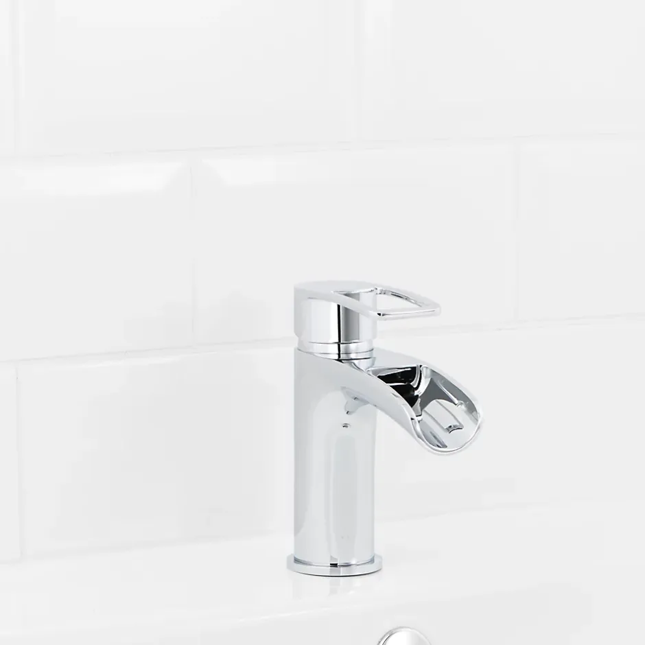 GoodHome Mitigeur de lavabo chromé effet chute d'eau Olmeto* Robinet Lavabo Et Vasque