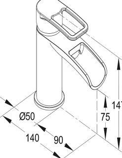 GoodHome Mitigeur de lavabo chromé effet chute d'eau Olmeto* Robinet Lavabo Et Vasque