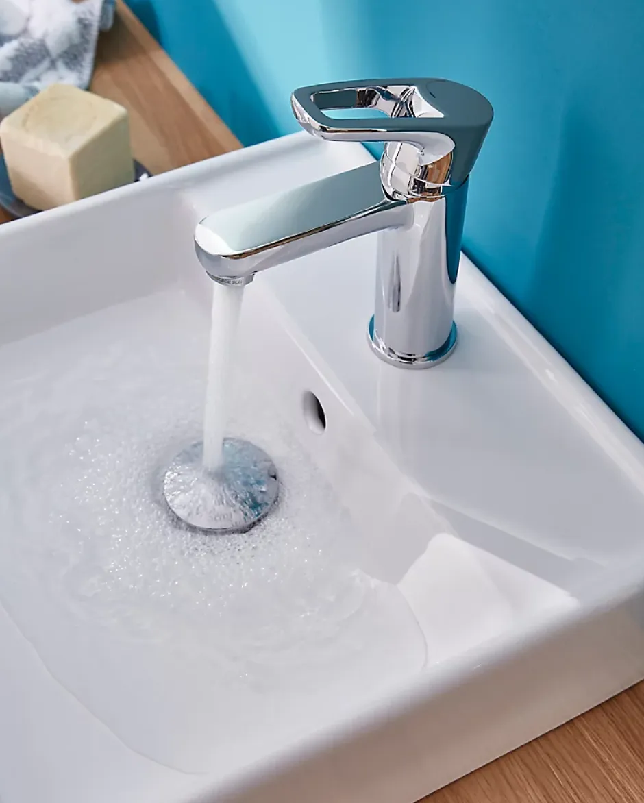 GoodHome Mitigeur de lavabo chromé effet chute d'eau Olmeto* Robinet Lavabo Et Vasque