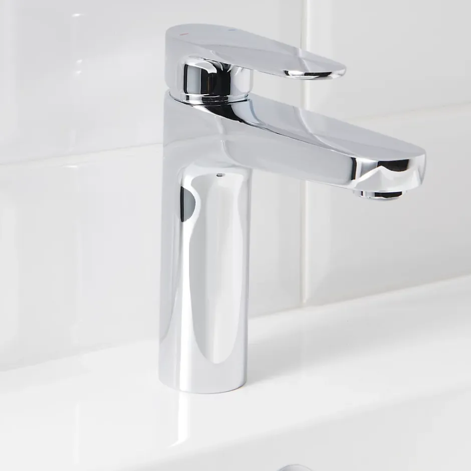 GoodHome Mitigeur de lavabo chromé Cavally L* Robinet Lavabo Et Vasque