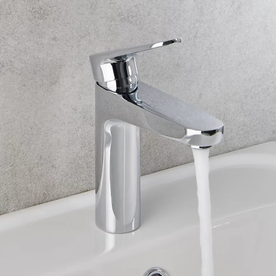 GoodHome Mitigeur de lavabo chromé Cavally L* Robinet Lavabo Et Vasque
