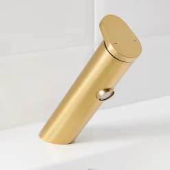 GoodHome Mitigeur de lavabo doré brossé Nyasa