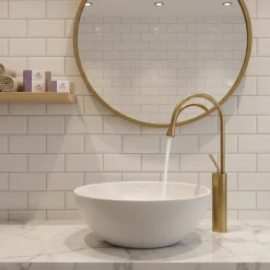 Signature Mitigeur de lavabo doré L - Installation facile et finition premium