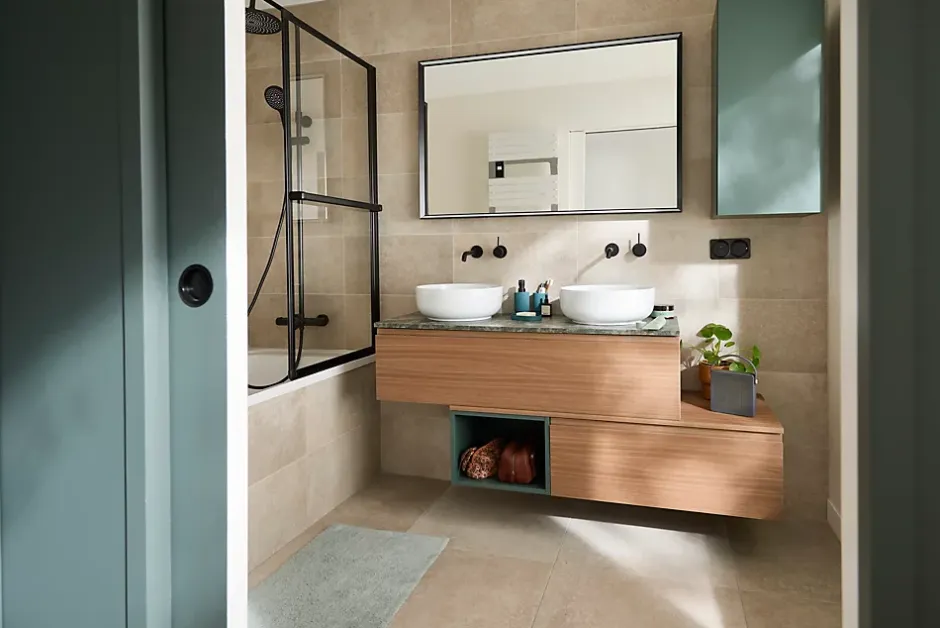 Essebagno Mitigeur de lavabo encastré, noir, Lollipop* Robinet Lavabo Et Vasque