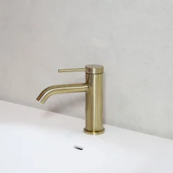 Essebagno Mitigeur de lavabo en laiton or brossé* Robinet Lavabo Et Vasque