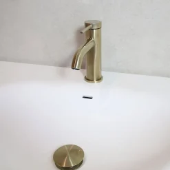 Essebagno Mitigeur de lavabo en laiton or brossé* Robinet Lavabo Et Vasque