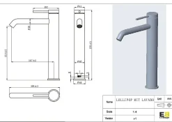 Essebagno Mitigeur de lavabo gun metal Lollipop