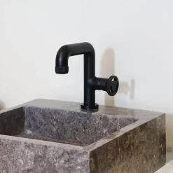 Essebagno Mitigeur de lavabo H.18 cm, noir, Factory