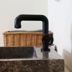 Essebagno Mitigeur de lavabo H.18 cm, noir, Factory