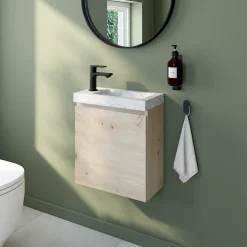 Hansgrohe Mitigeur de lavabo Rebris E 80 pour lave-mains sans tirette ni vidage noir mat* Robinet Lave-Mains