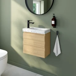 Hansgrohe Mitigeur de lavabo Rebris E 80 pour lave-mains sans tirette ni vidage noir mat* Robinet Lave-Mains