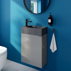 Hansgrohe Mitigeur de lavabo Rebris E 80 pour lave-mains sans tirette ni vidage noir mat* Robinet Lave-Mains