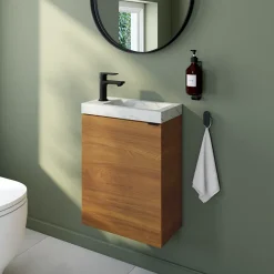 Hansgrohe Mitigeur de lavabo Rebris E 80 pour lave-mains sans tirette ni vidage noir mat* Robinet Lave-Mains