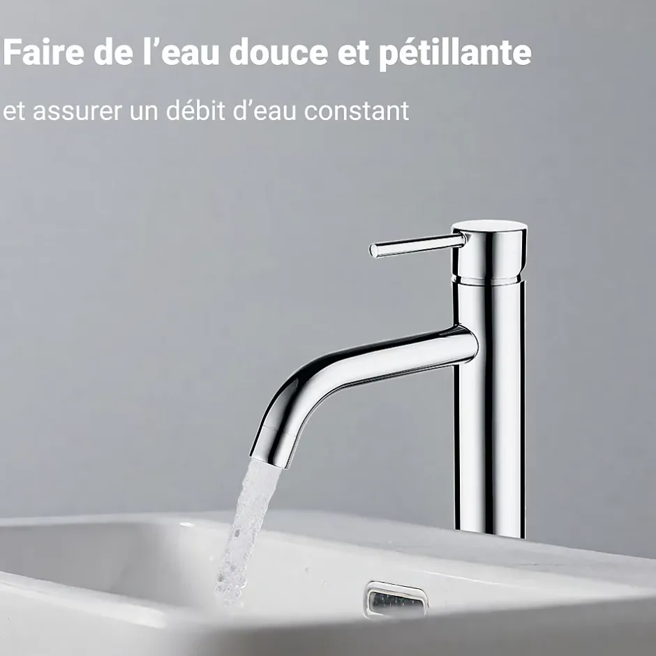 AICA Sanitaire Mitigeur de lavabo haut, chromé, monocommande, mixte froid/chaud