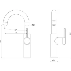 Essebagno Mitigeur de lavabo haut cuivre brossé Reflet* Robinet Lavabo Et Vasque