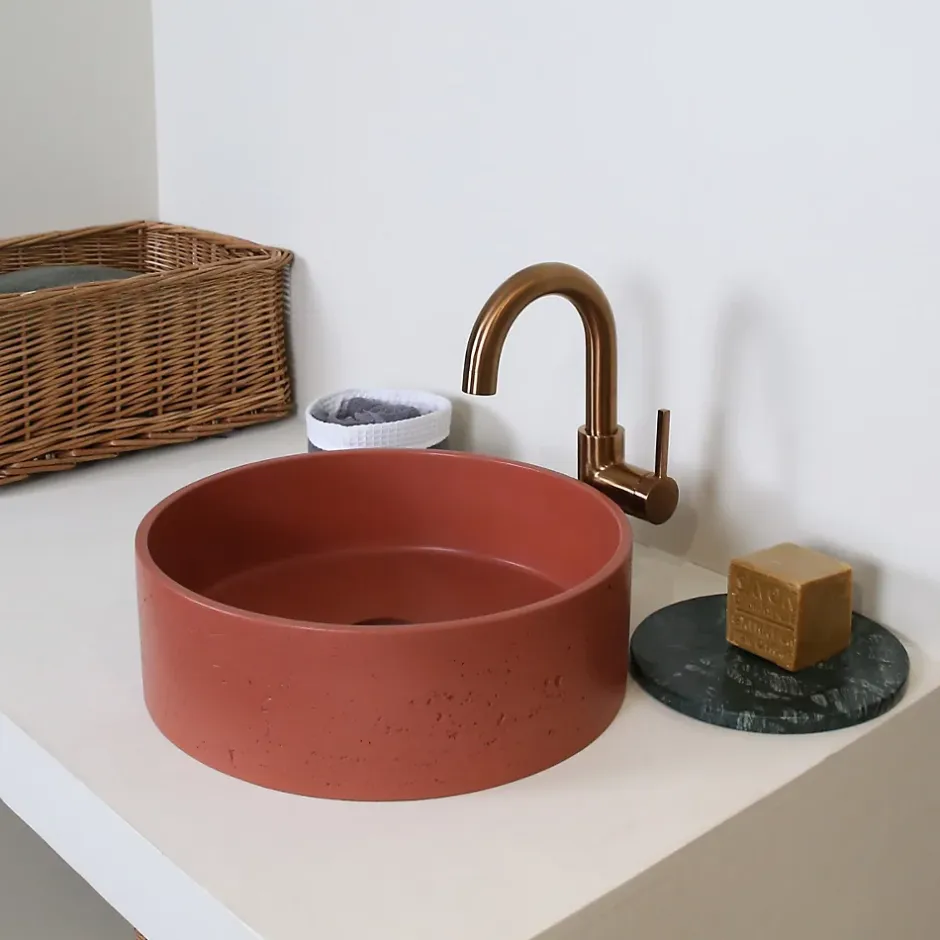 Essebagno Mitigeur de lavabo haut cuivre brossé Reflet* Robinet Lavabo Et Vasque