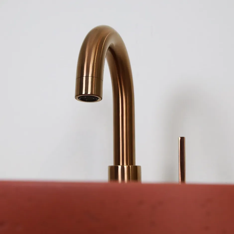 Essebagno Mitigeur de lavabo haut cuivre brossé Reflet* Robinet Lavabo Et Vasque
