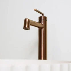 Essebagno Mitigeur de lavabo haut cuivre brossé Portofino
