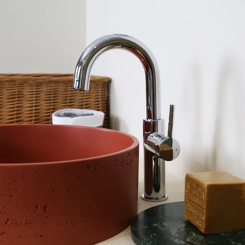 Essebagno Mitigeur de lavabo haut chrome Reflet
