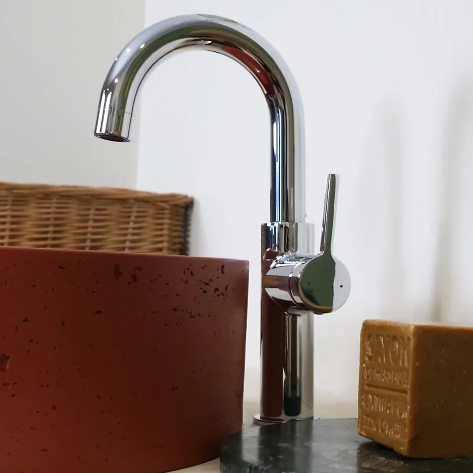 Essebagno Mitigeur de lavabo haut chrome Reflet