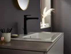 Hansgrohe Mitigeur de lavabo haut noir mat Vernis Blend 190* Robinet Lavabo Et Vasque