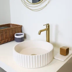 Essebagno Mitigeur de lavabo haut Or brossé Art Deco