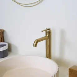 Essebagno Mitigeur de lavabo haut Or brossé Art Deco