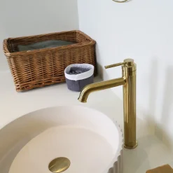 Essebagno Mitigeur de lavabo haut Or brossé Art Deco
