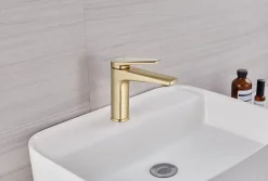 Edouard Rousseau Mitigeur de lavabo laiton brossé Gloss* Robinet Lavabo Et Vasque