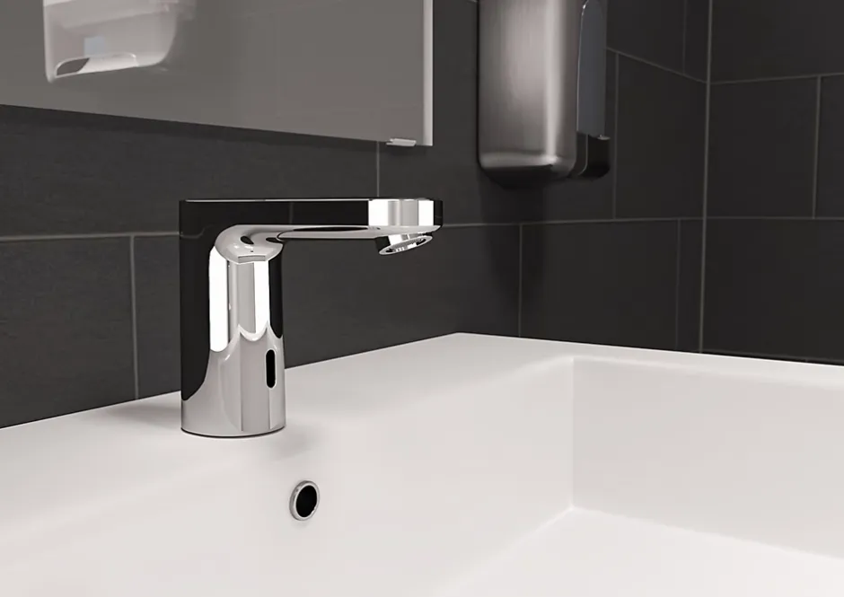 Hansgrohe Mitigeur de lavabo électronique en eau froide sur batterie, chrome, Vernis Blend
