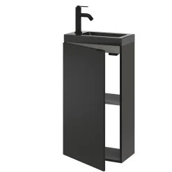 GoodHome Mitigeur de lavabo M noir mat, Selenga