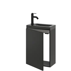 GoodHome Mitigeur de lavabo M noir mat, Selenga