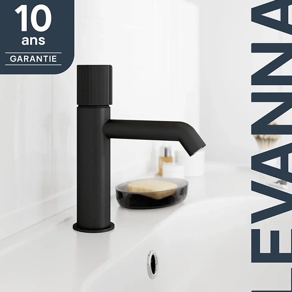 GoodHome Mitigeur de lavabo M, noir, Levanna* Robinet Lavabo Et Vasque