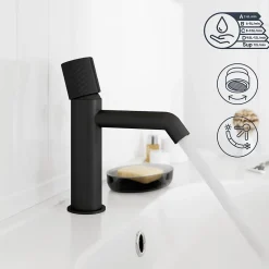 GoodHome Mitigeur de lavabo M, noir, Levanna* Robinet Lavabo Et Vasque