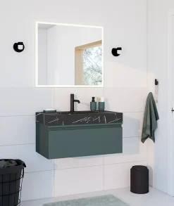 GoodHome Mitigeur de lavabo M, noir, Levanna* Robinet Lavabo Et Vasque