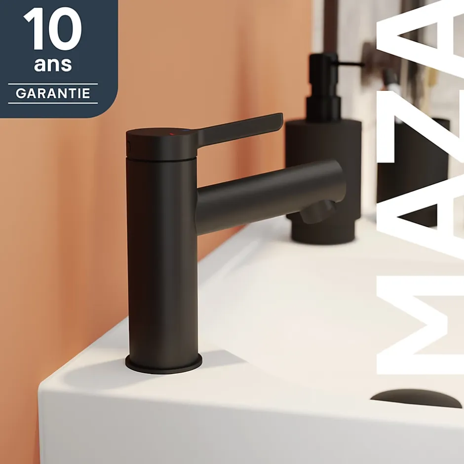 GoodHome Mitigeur de lavabo M, noir mat, Maza