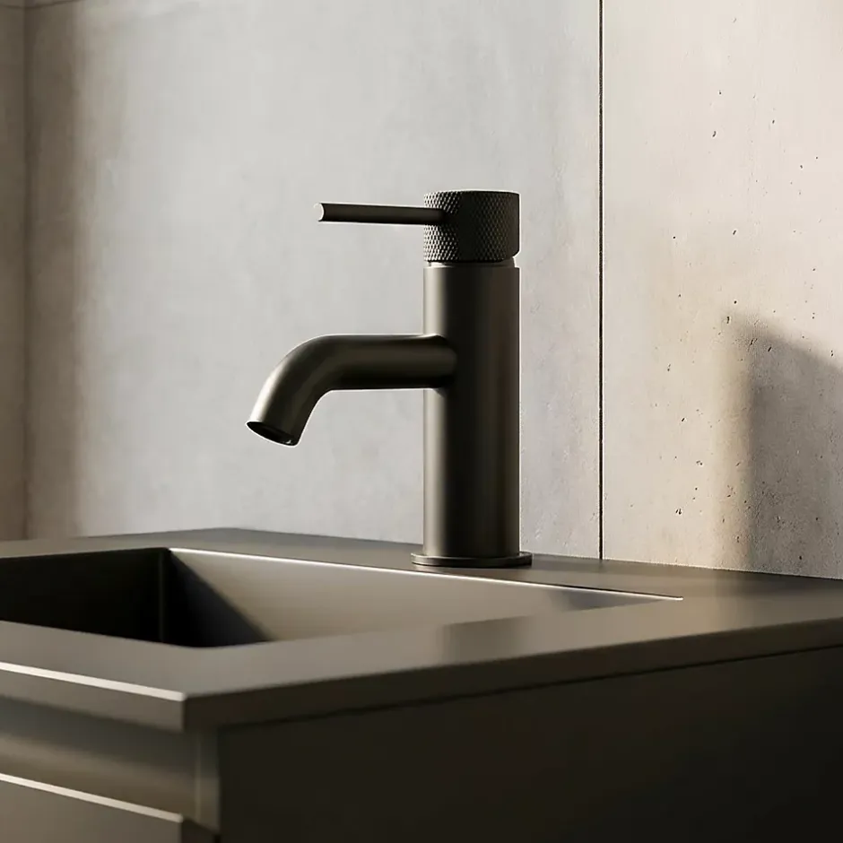 GoodHome Mitigeur de lavabo M noir mat, Owens