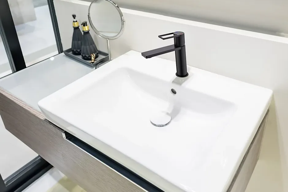 Edouard Rousseau Mitigeur de lavabo mécanique noir, Styl* Robinet Lavabo Et Vasque