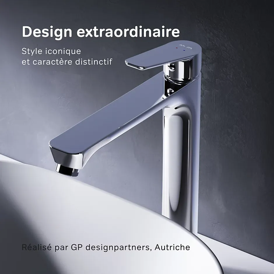 Am.Pm Europe Mitigeur de lavabo Mitigeur Salle de Bain Robinet de lavabo, Chromé, taille L, FTA92000 AM.PM* Robinet Lavabo Et Vasque