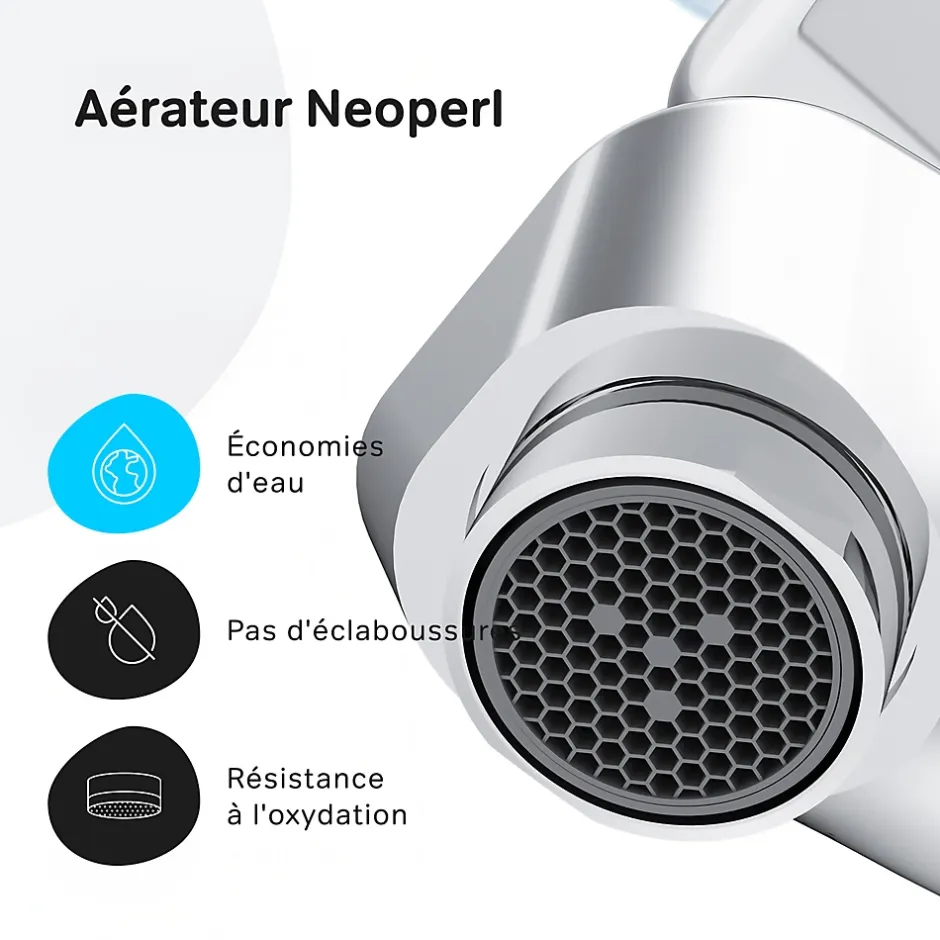 Am.Pm Europe Mitigeur de lavabo Mitigeur Salle de Bain Robinet de lavabo, Chromé, taille L, FTA92000 AM.PM* Robinet Lavabo Et Vasque